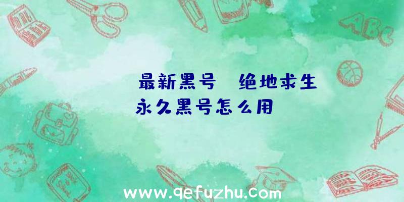 「pubg最新黑号」|绝地求生永久黑号怎么用